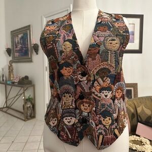 Vintage Colorful Patterned Women's Vest